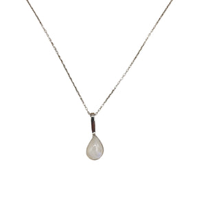 Polished MoonStone Pendant with Sterling Silver Chain