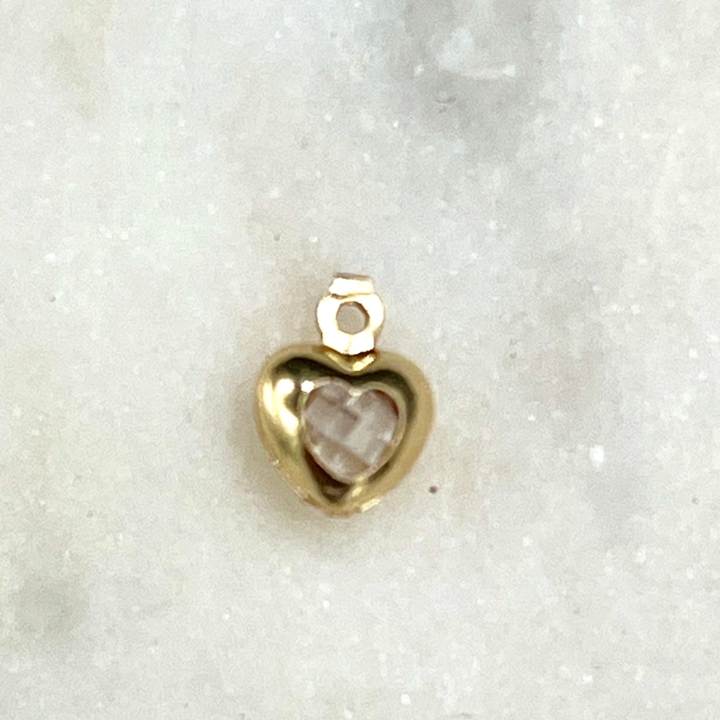 Gold Gem Heart Charm