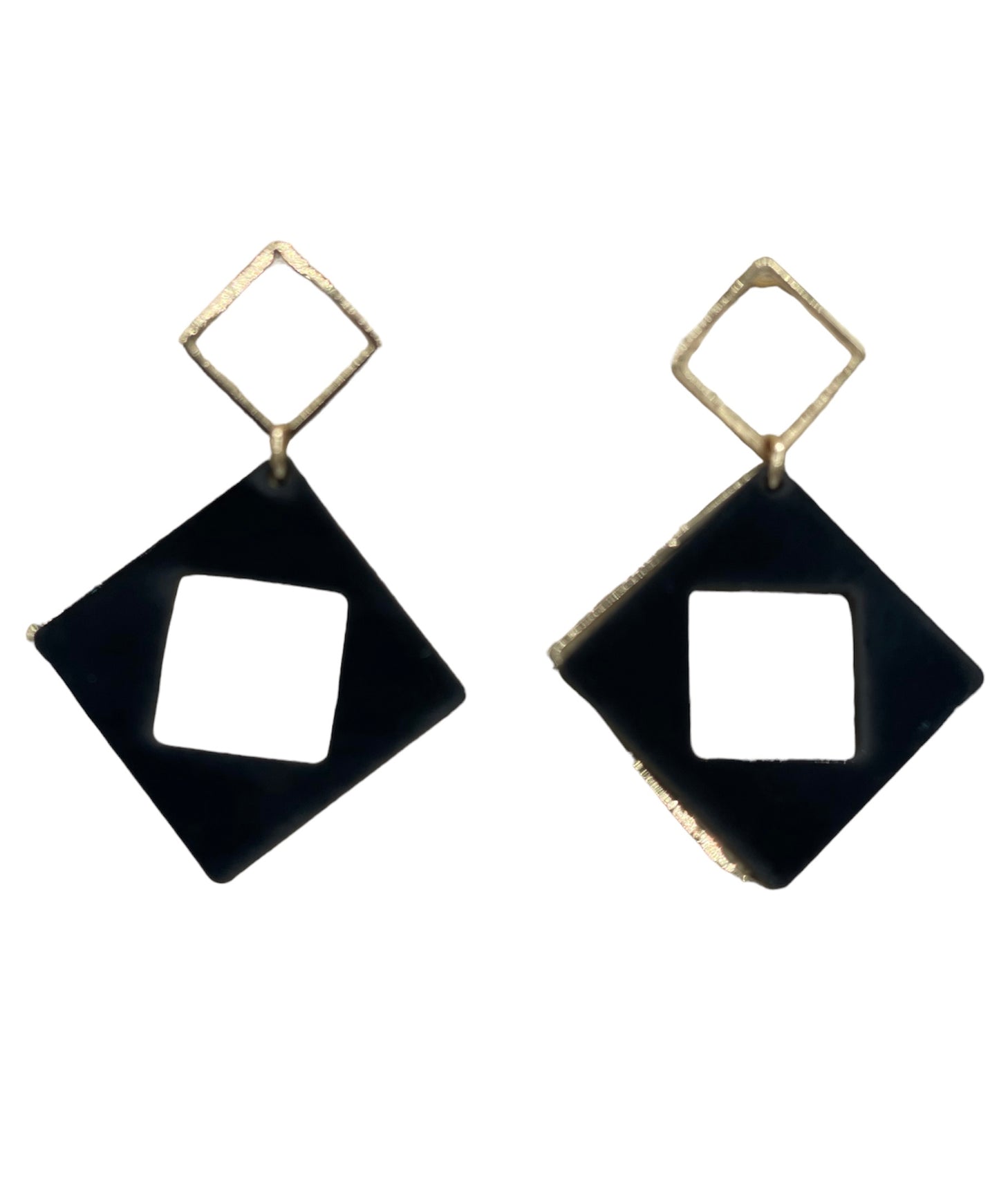 Diamond Square Cut Out Earrings