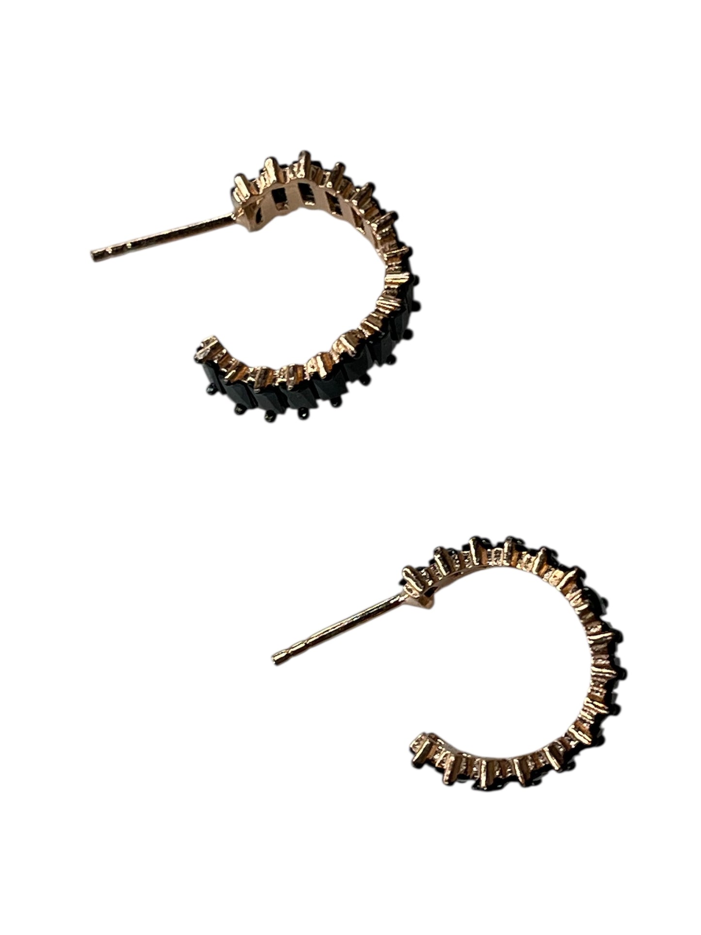 Helix Black Baguette Hoop Earrings