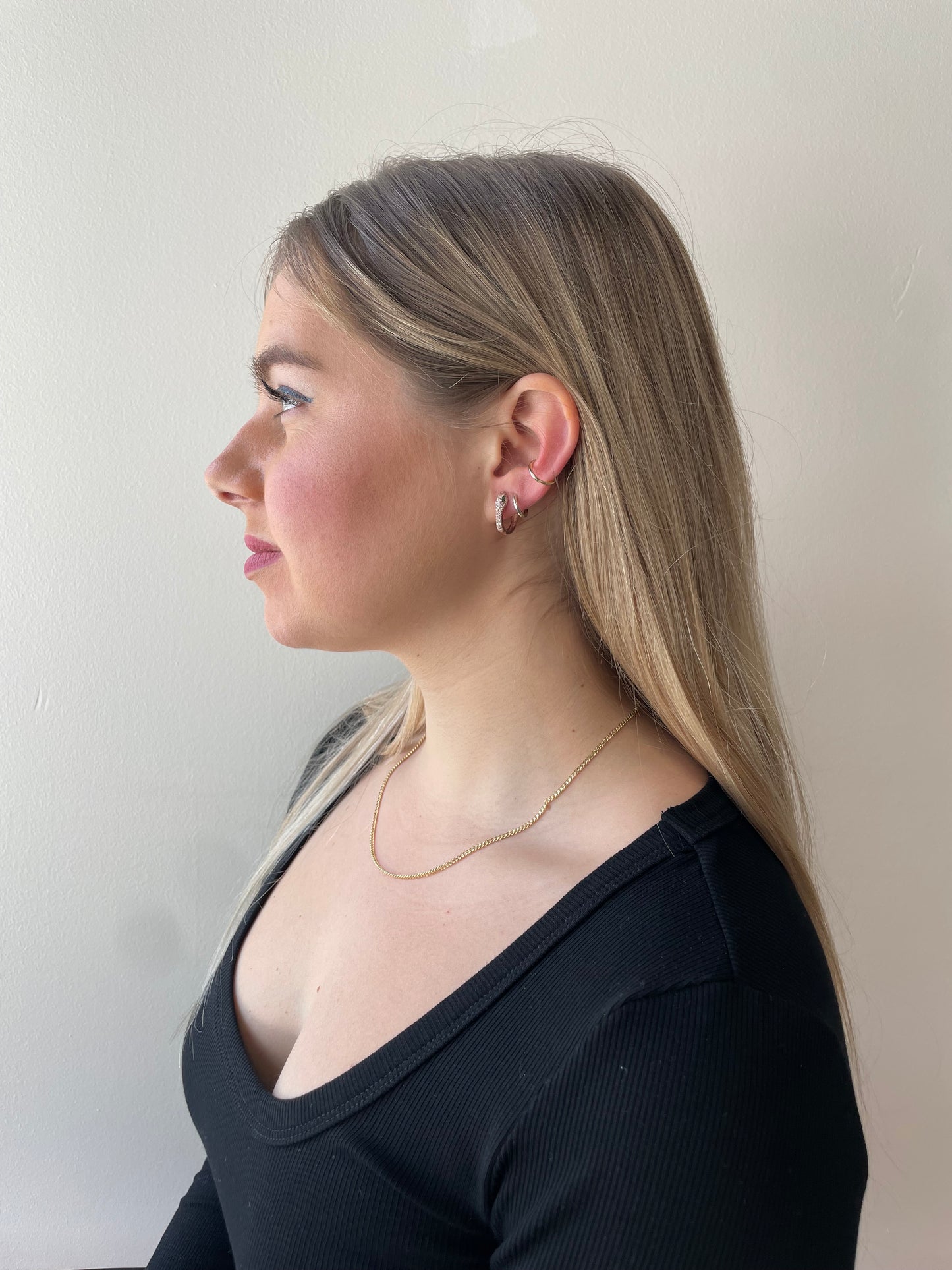 Black Baguette Studs