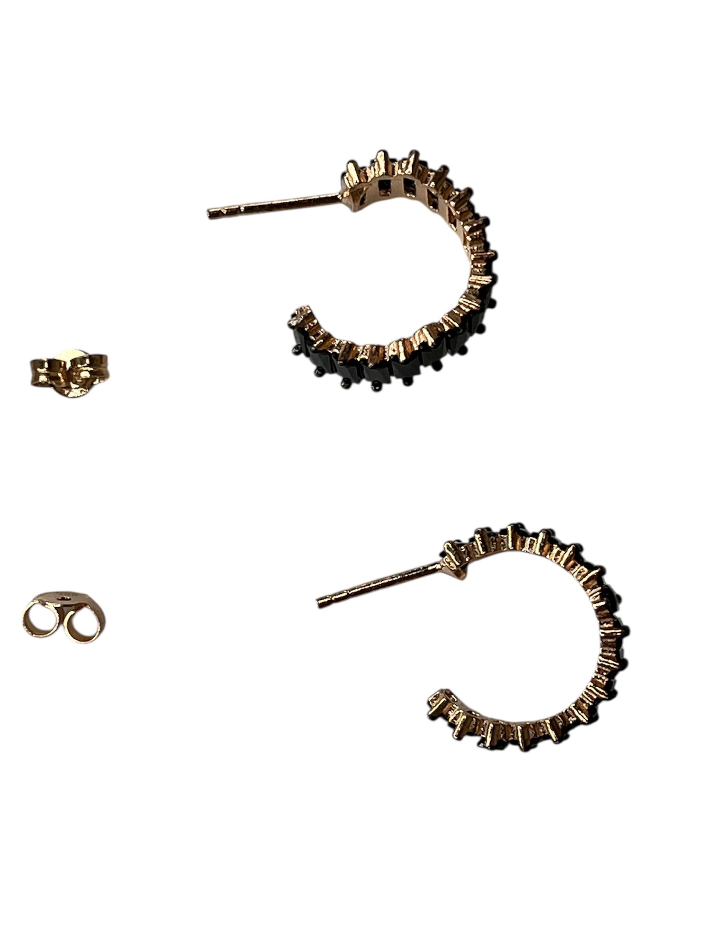 Helix Black Baguette Hoop Earrings