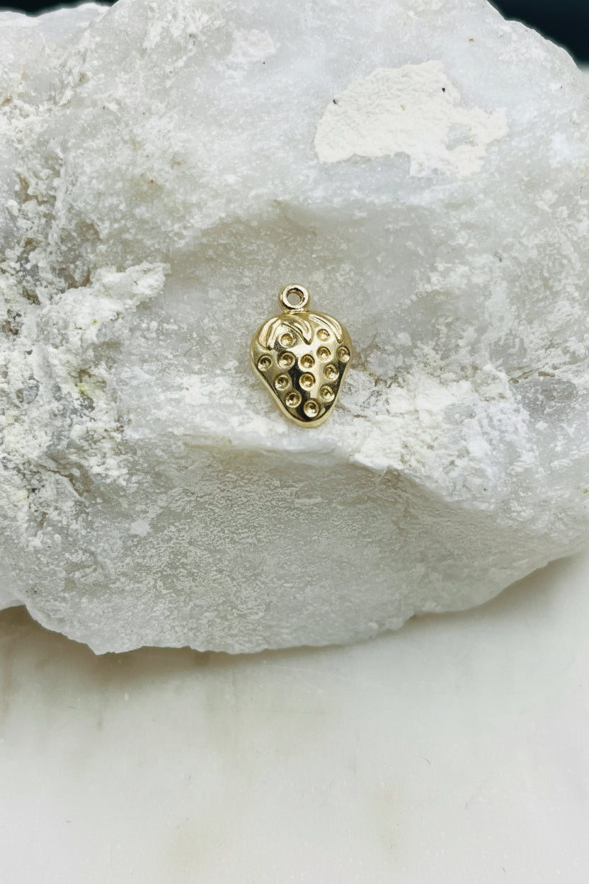 Gold Strawberry Charm