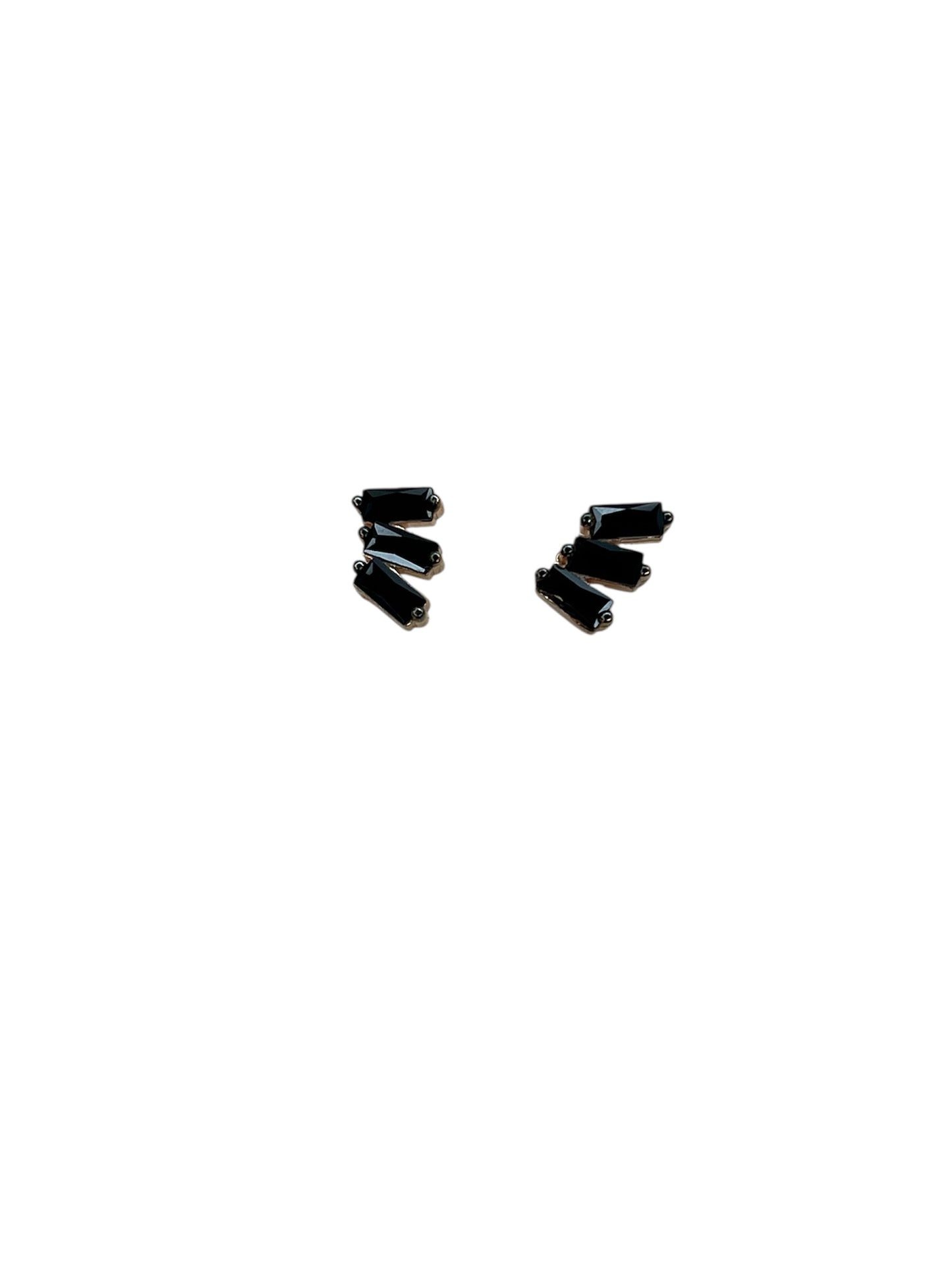 Black Baguette Studs