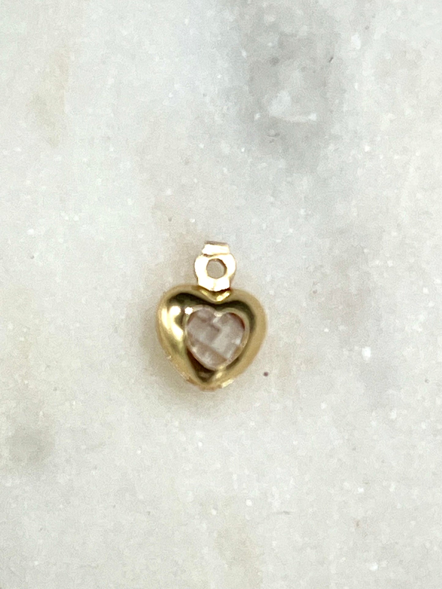 Gold Gem Heart Charm