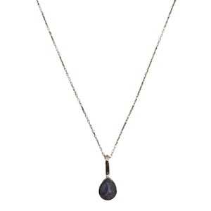 Matte Lapis Pendant with Sterling Silver Chain