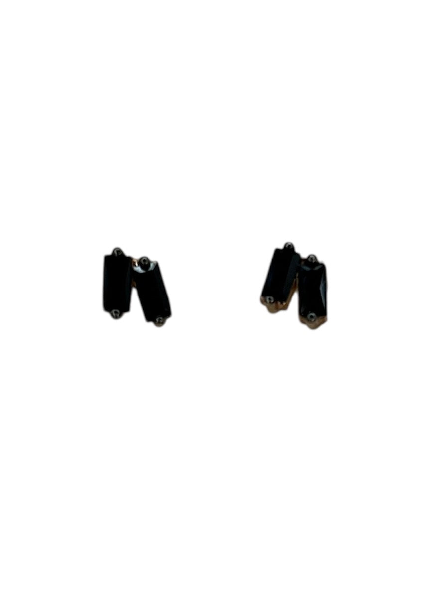 Black Baguette Studs