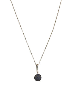 Matte Lapis Pendant with Sterling Silver Chain