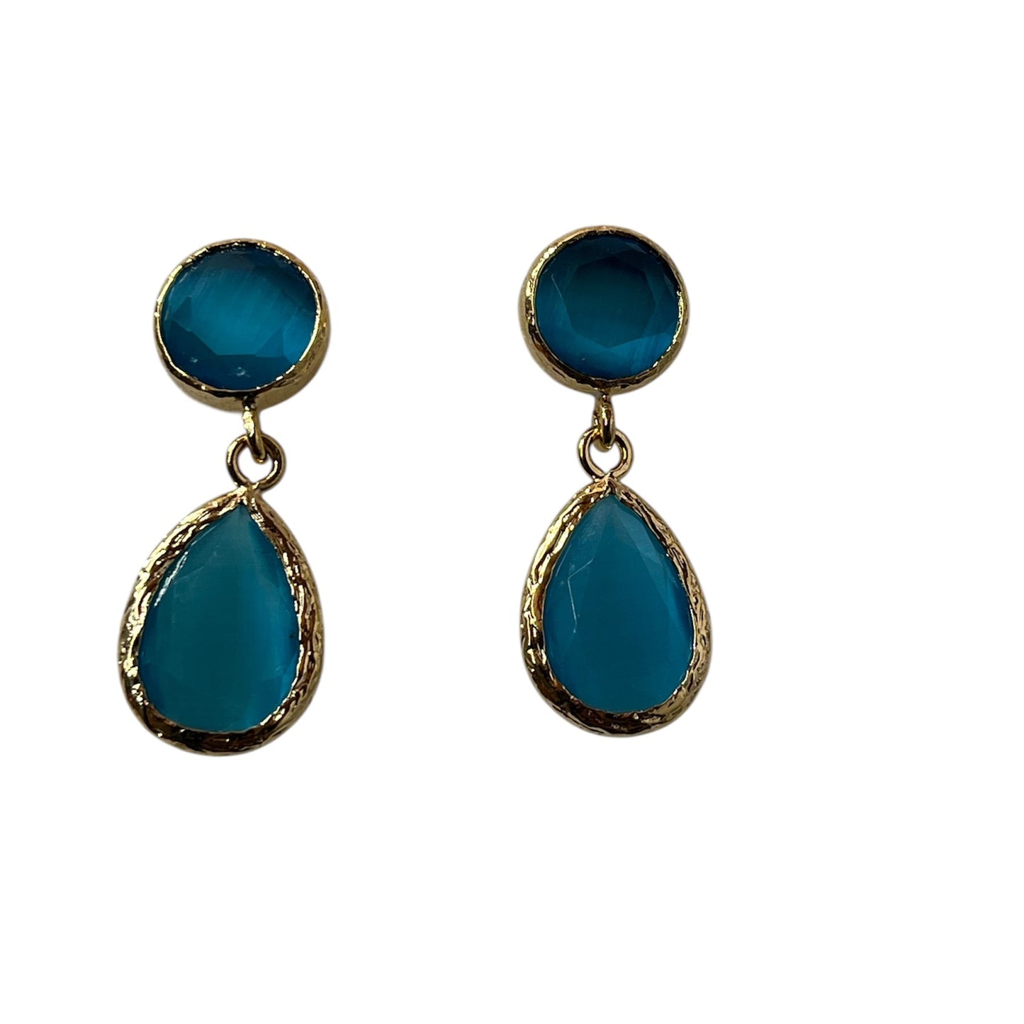 Cats Eye Tear Drop Earrings