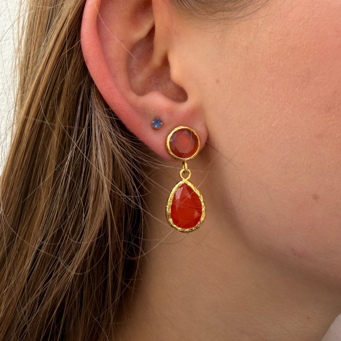 Cats Eye Tear Drop Earrings