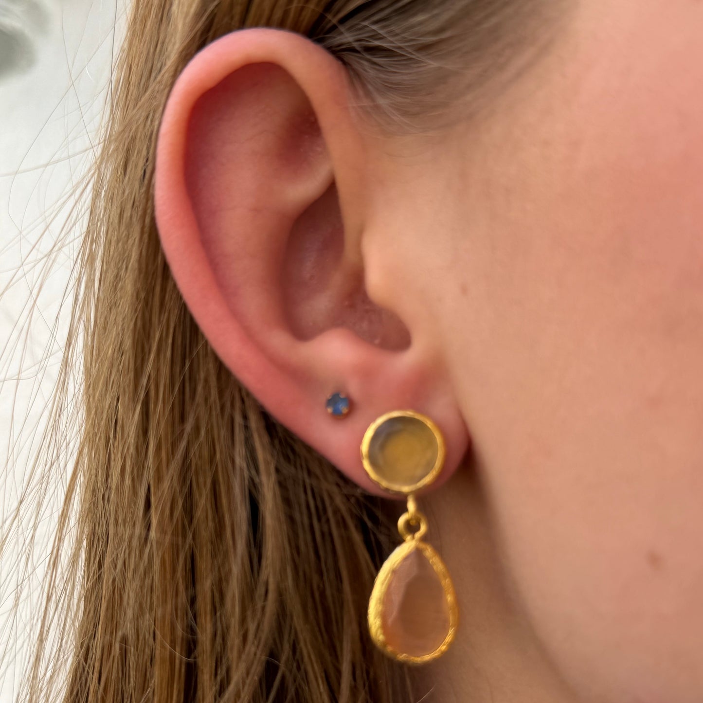 Cats Eye Tear Drop Earrings