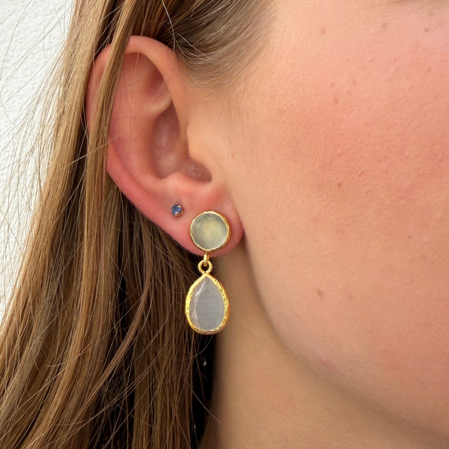 Cats Eye Tear Drop Earrings