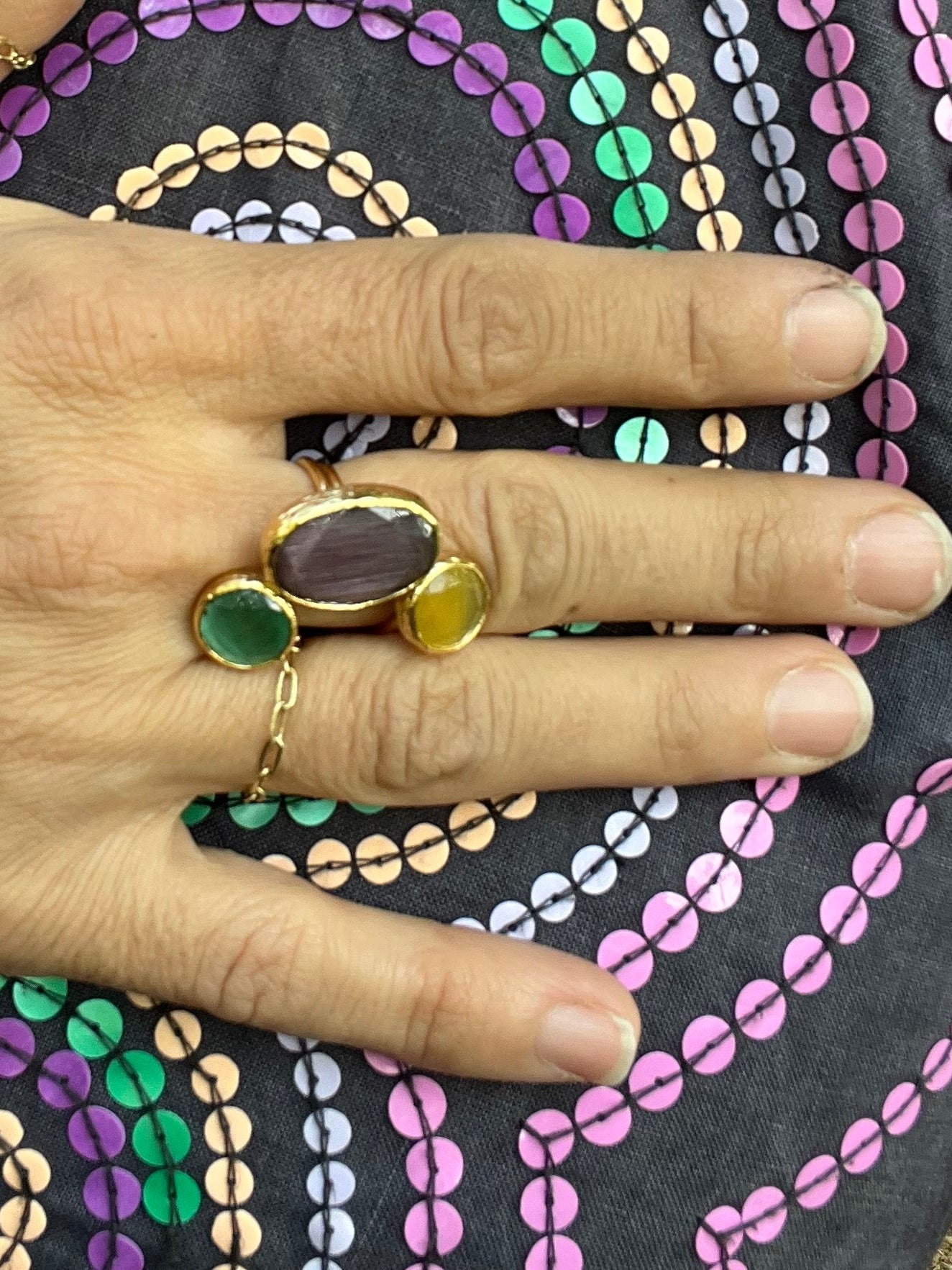 Gold Paper Clip Chain RIng