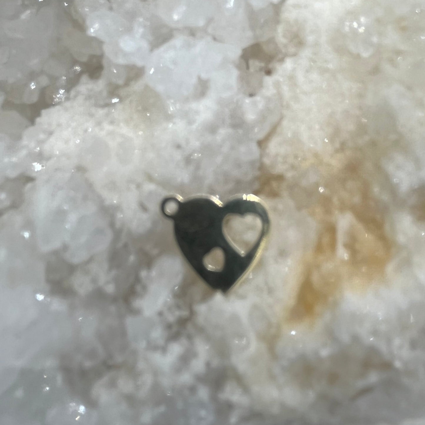 Gold You and Me Heart Charm