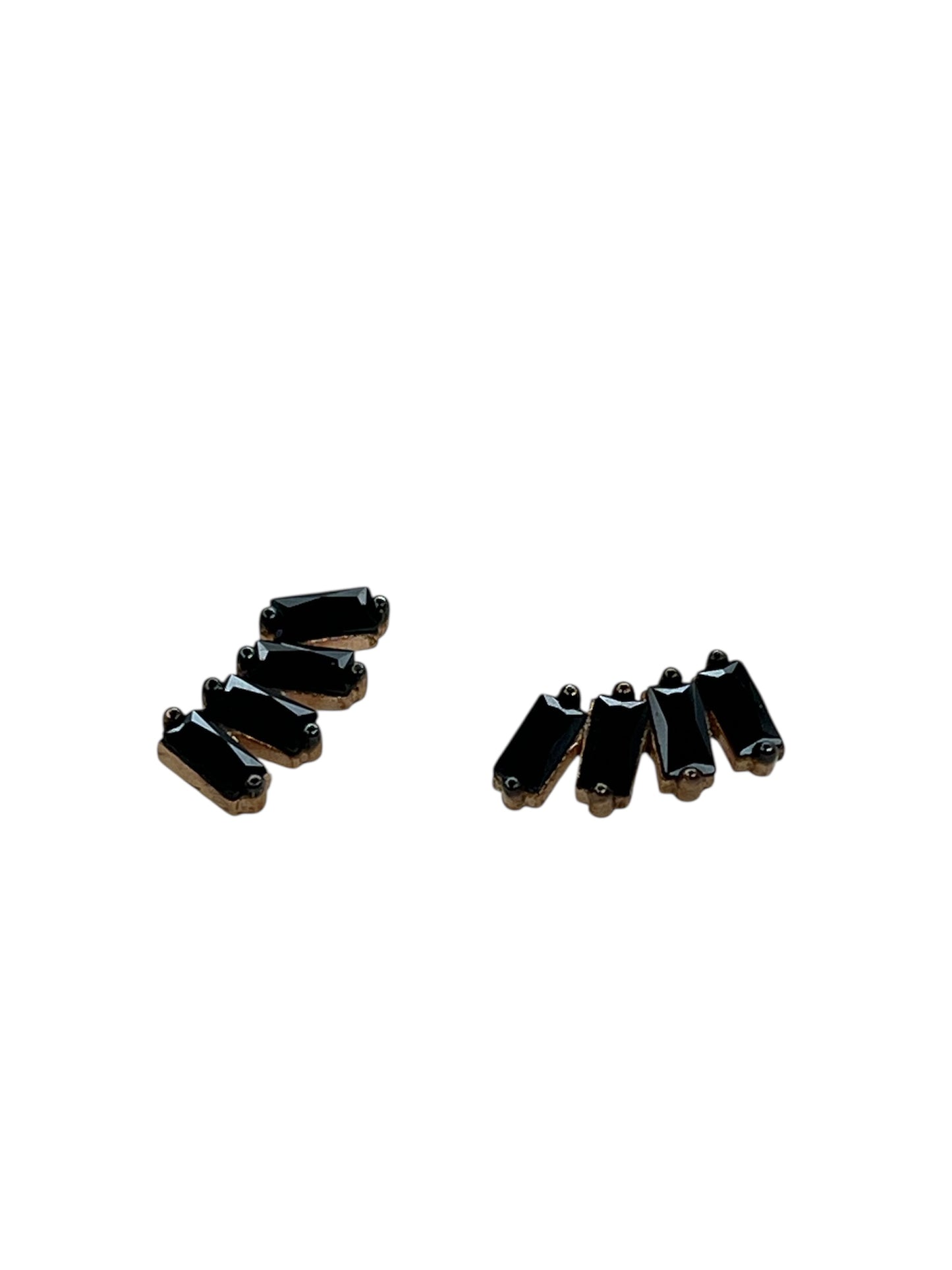 Black Baguette Studs