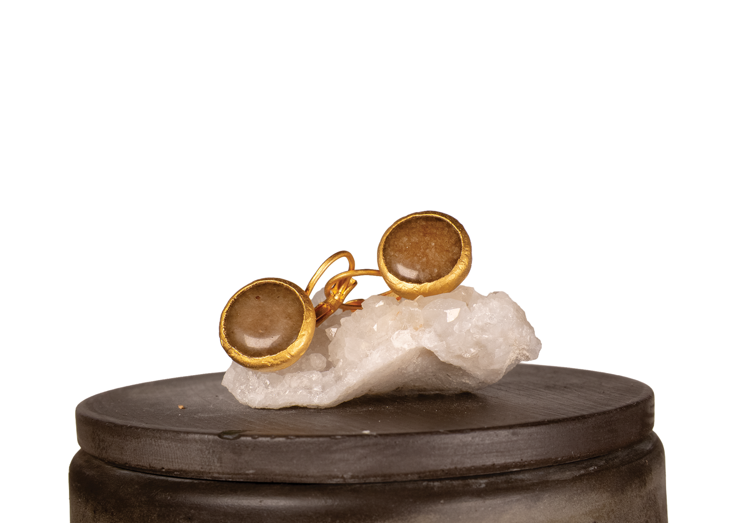 Agate French Clip Earrings- Small