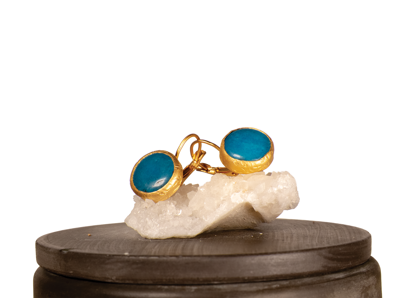 Agate French Clip Earrings- Small