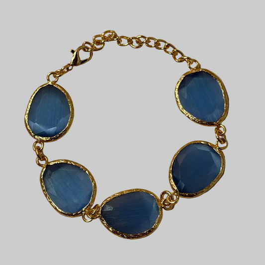 Cats Eye Pebble Shape Bracelet