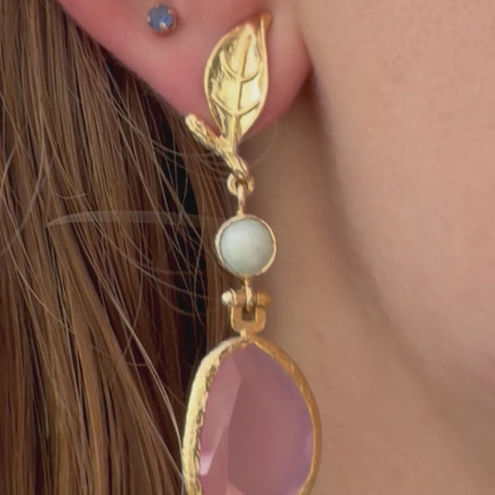 Cats Eye Leaf Earring Blossom