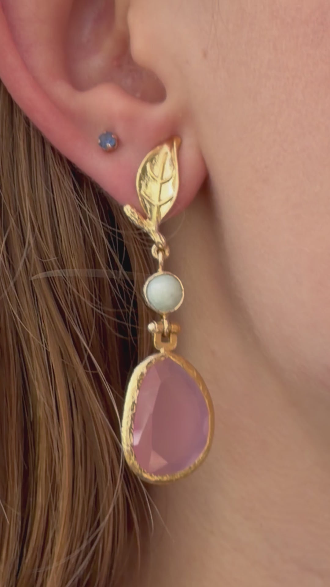 Cats Eye Leaf Earring Blossom
