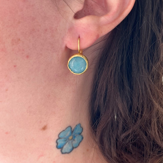 Agate French Clip Drop Earrings 