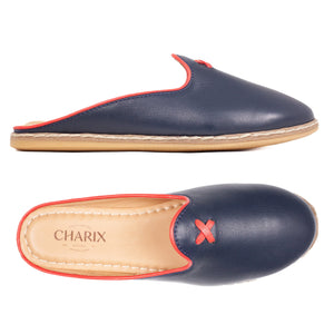 Dark Navy Mules - Women's - Charix Shoes