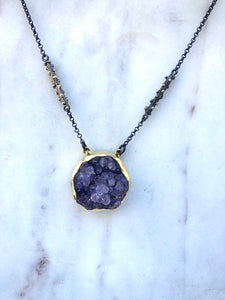 Veronica Amethyst Druzy Necklace