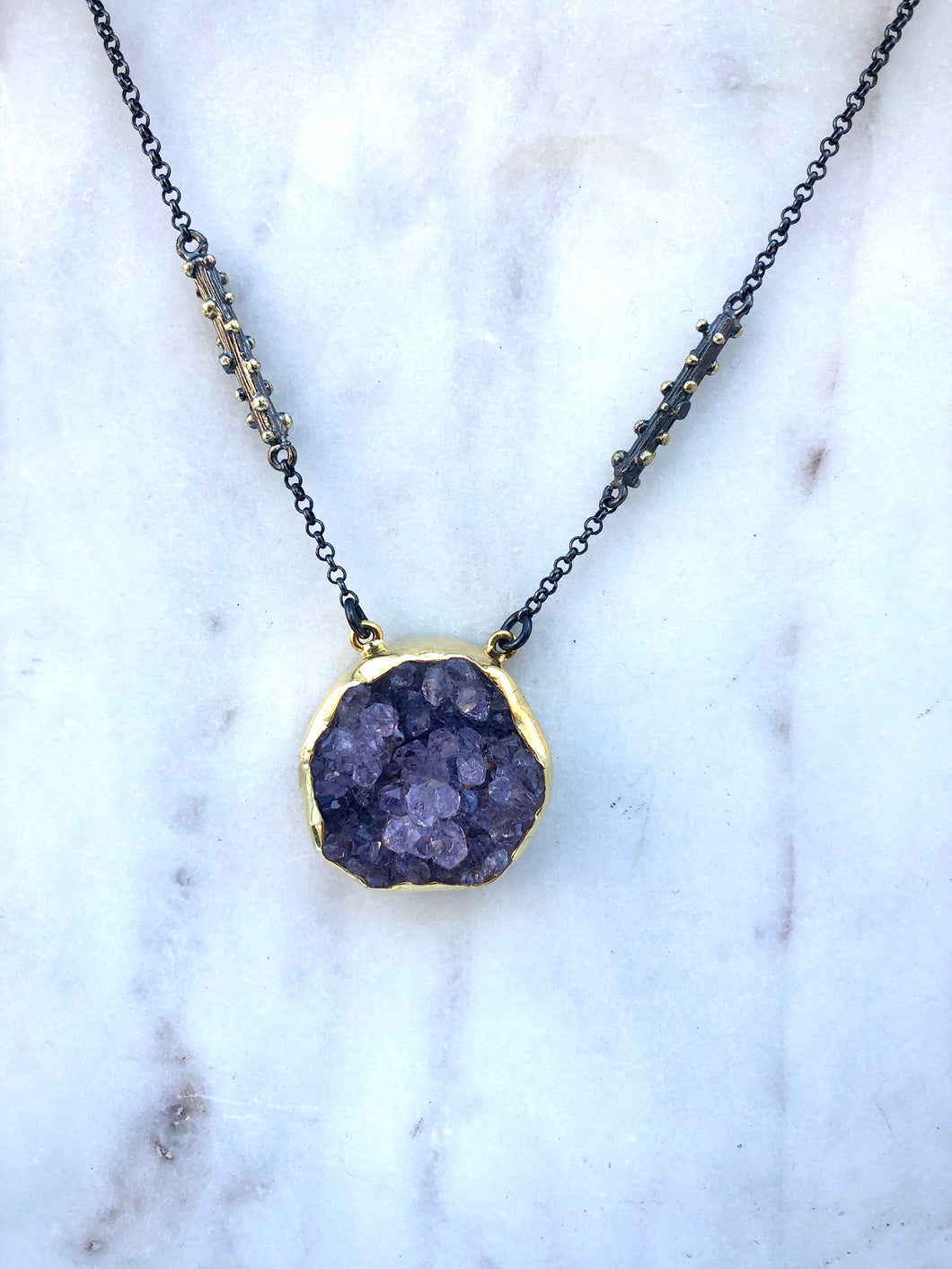 Veronica Amethyst Druzy Necklace