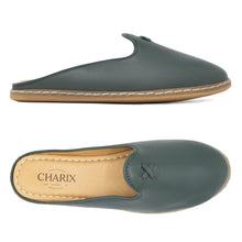 Load image into Gallery viewer, Hunter Green Mules - Women&#39;s - Charix Shoes