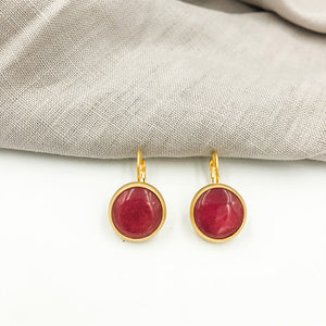 Agate French Clip Drop Earrings