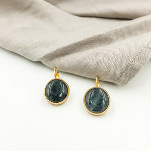 Agate French Clip Drop Earrings