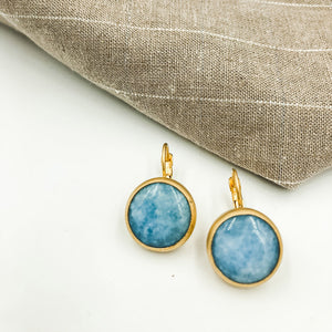 Agate French Clip Drop Earrings