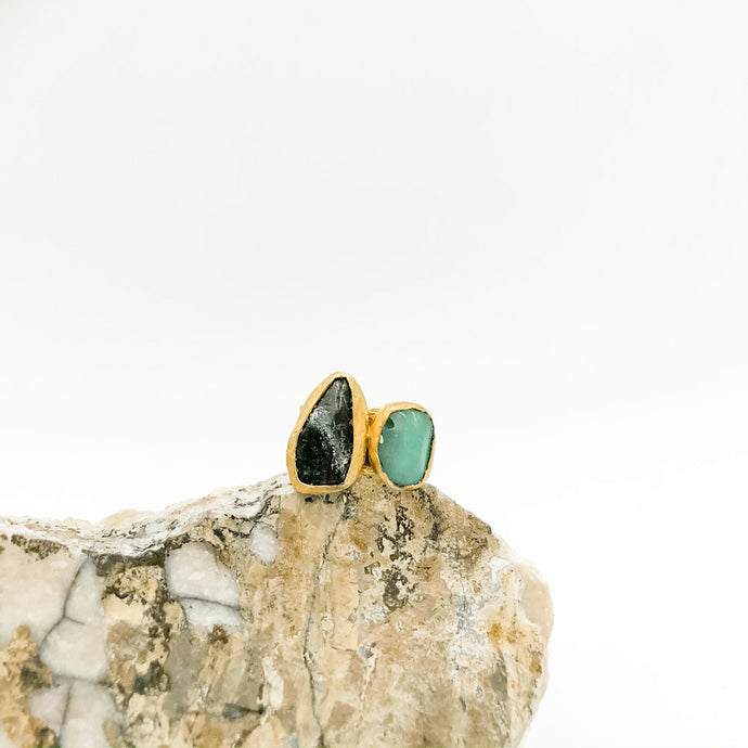 Double Stone Agate Ring