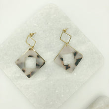 Load image into Gallery viewer, Diamond Square Cut Out Earrings