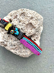 Colorful Miyuki Beads and Sequins Embroidery Bracelet by Seyyah