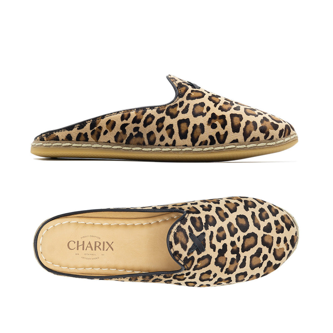 Leopard Mules - Women's - Charix Shoes