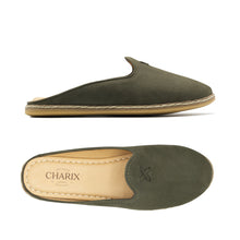 Load image into Gallery viewer, Olive Suede Mules - Women&#39;s - Charix Shoes