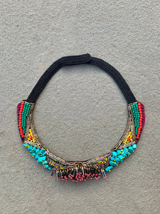 Handmade Bead Embroidery Necklace inspired by Cats of Istanbul