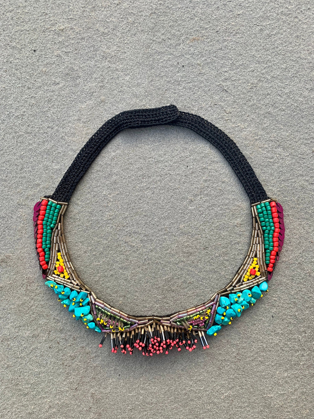 Handmade Bead Embroidery Necklace inspired by Cats of Istanbul
