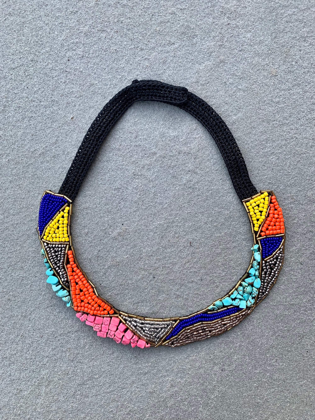 Bead Embroidery Handmade Makbule Necklace by Seyyah